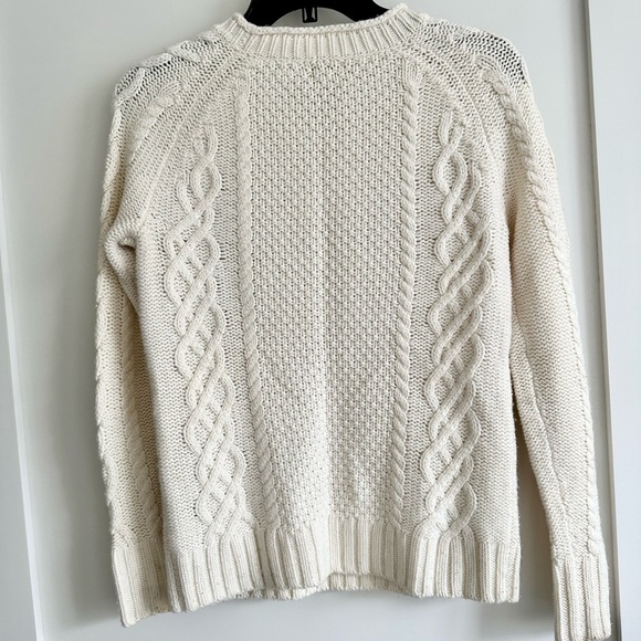 JCREW Cable Knitted White Sweater XXS - Picture 3 of 4